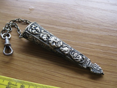 Antique chatelaine silver tone - chatelaine, silver-tone