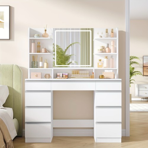 White dressing table with - white,