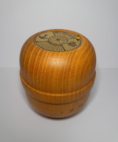 Vintage treen elm wood - &, brass