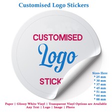 PERSONALISED ROUND PRINTED STICKERS CUSTOM LOGO LABELS BUSINESS GLOSS / MATTE