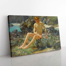 Nude Man On The Rocks By Henry