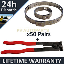 CV BOOT CLAMPS PAIR x50 EAR PLIERS x1 GARAGE TRADE PACK FITS ALL CARS KIT 3.50