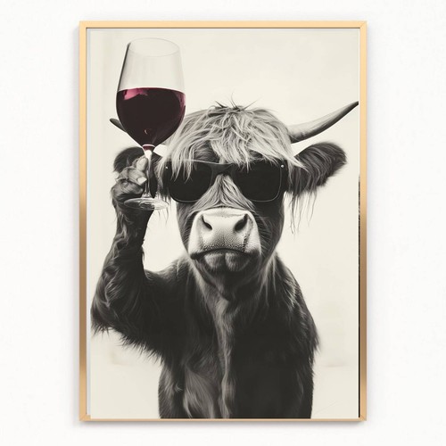 Funny highland cow - , drinking