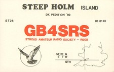 1 x QSL Card Radio UK GB4SRS Steep Holm Island Dxpedition 1989 ≠ S104