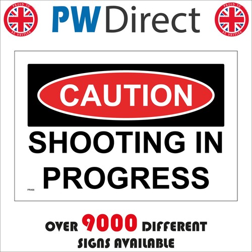 Sign caution shooting - sign, in