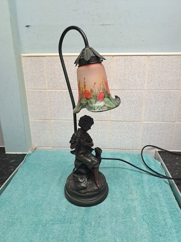 Vintage lamp with spelter - lamp,