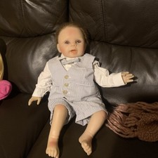 Vintage 1970 Boy Reborn Doll With Soft Body And Dressed In Smart Attire