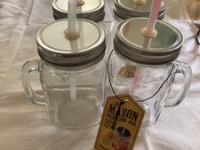 4 mason drinking jars