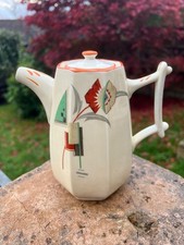 True Art Deco Clarice Cliff Style Coffee Pot 1930s Vintage