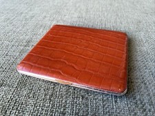 Vintage Colibri Cigarette Case-Faux Crocodile Leather-O75