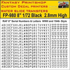 RAF 8" LETTERS NUMBERS WATER