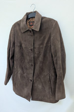 Helium Jacket Womens 16 Brown Leather Zip Bomber Coat Vtg Retro Country Collared