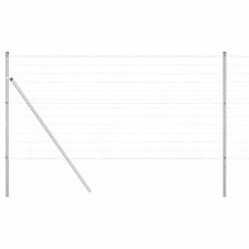 Fence with Posts Steel Fence Panels Outdoor Barrier Terrace Fencing  vidaXL