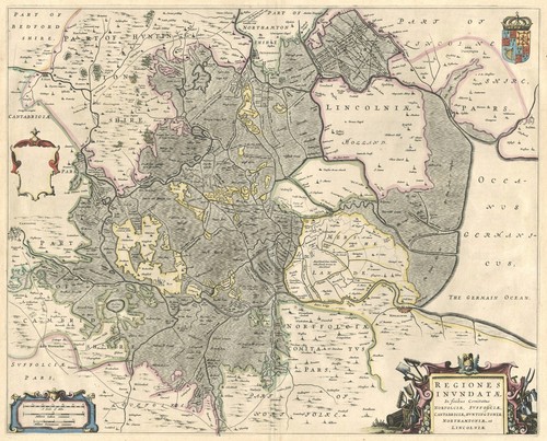 Antique map cambridge - map, "cambridge