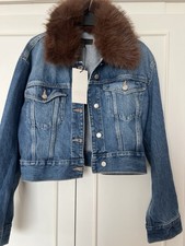Zara Denim Jacket With Faux