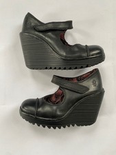 Fly London Ladies Black shoes size 38. With wedge heal. VGCC.