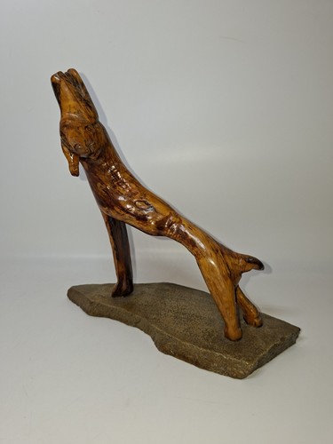 Sculpture driftwood dog - sculpture, on