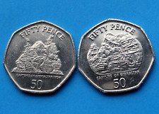 2005 - 2006 ?? GIBRALTAR 50 Pence coins * Capture of Gibraltar 50 p coin