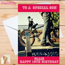 Personalised bmx card birthday - personalised,