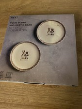 2x Next Bertie Bear And Rosie Rabbit Side Plate Small Damage To Box