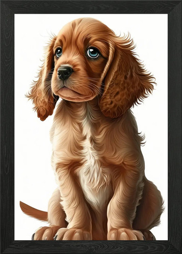 Cocker spaniel dog framed - spaniel, 02