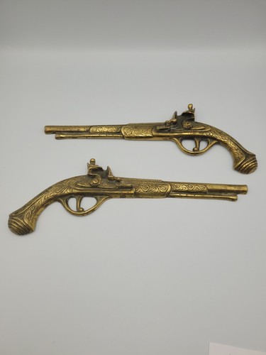 Vintage brass pistol - pistol, wall