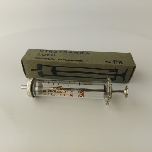 Vintage glass syringe ml - syringe, 10