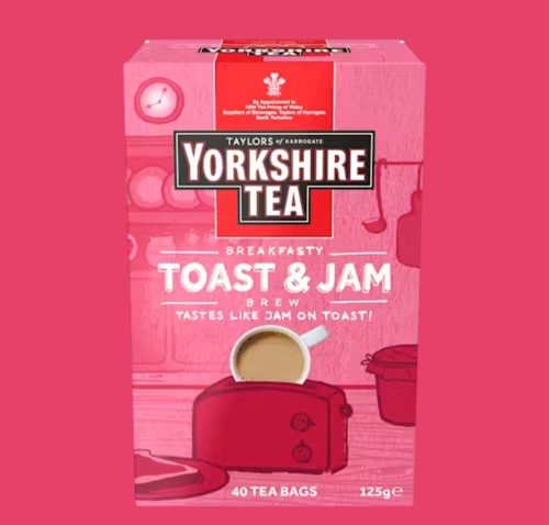 Yorkshire tea toast and - and, jam