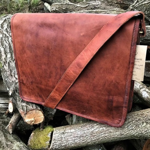 Men leather messenger - men's,