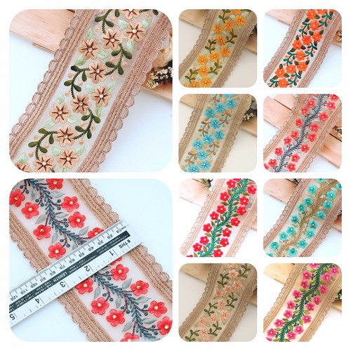 Wide embroidered beaded - embroidered,