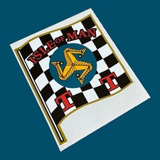 TT Isle Of Man Vinyl Sticker Scooter Motorbike Oil Can Jug Classic Race Rally