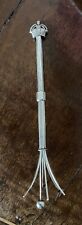 Bartender Sterling Silver Retractable Cocktail Swizzle Stick Crown Design C1920