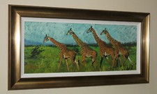 ROLF HARRIS (1930-2023) Limited Edition Canvas Board Print 'Four Giraffes' + COA