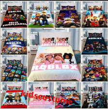 Roblox Cartoon Quilt Duvet Cover Pillowcase Single Double King Bedding Set Gift