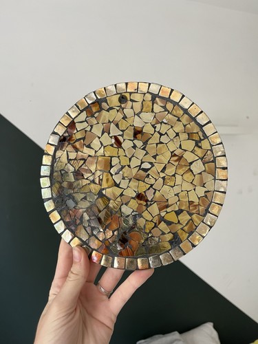 Vintage mosaic amber glass - vintage,