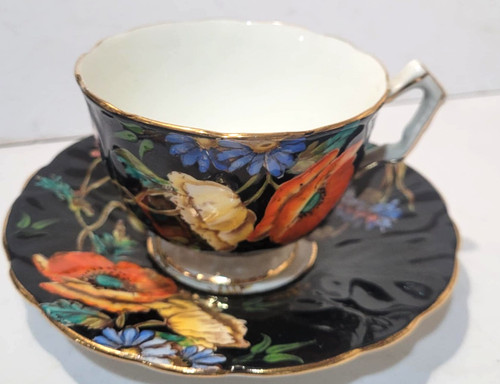 Aynsley cup saucer black - &,