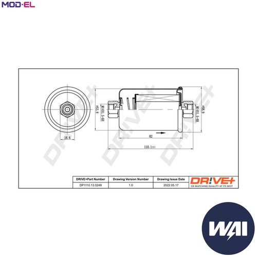 Fuel filter dp1110 0249 for - fuel,