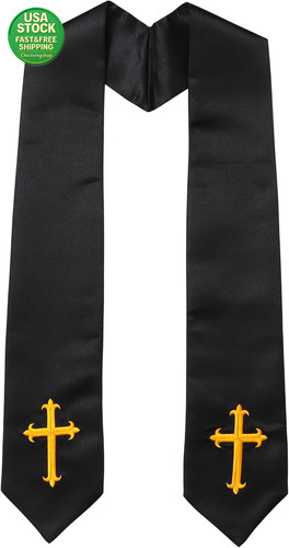Clergy stole embroidered cross - stole,