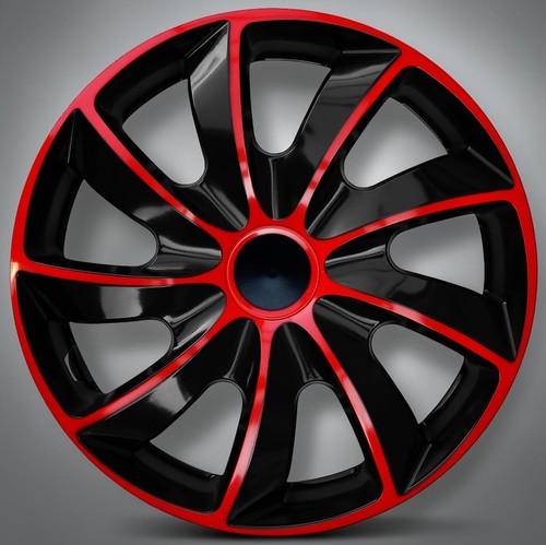 Red black wheel trims hub - 15",