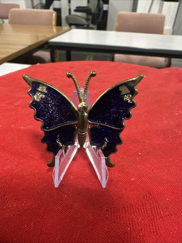 Enamel butterfly brooch - enamel,