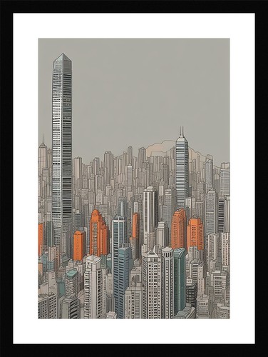 Intimate hong kong skyline - hong,