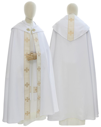 White gothic cope with stole - white,