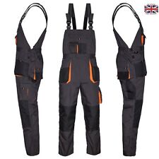 Bib and Brace Overalls Heavy Duty Work Trousers Dungarees Knee Pad Pockets UK