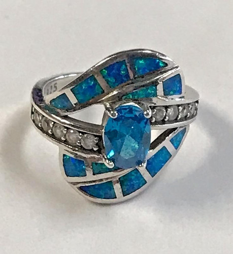 Blue topaz - blue, fire