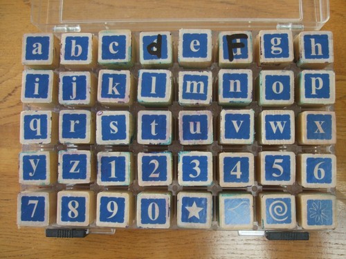 Wooden rubber alphabet - rubber, &
