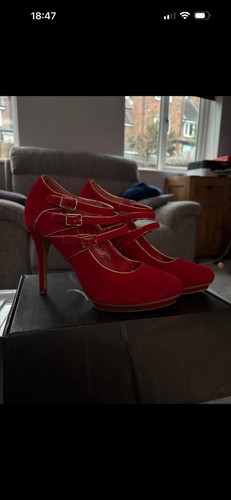 Women red high heels - women's,
