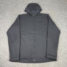 Rab Hoodie Mens Medium Grey Geon Full Zip Fleece Jacket Outdoor Walking Hiking