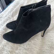 Next Lovely Black Suede Stilleto pixie Ankle Boots 8/42