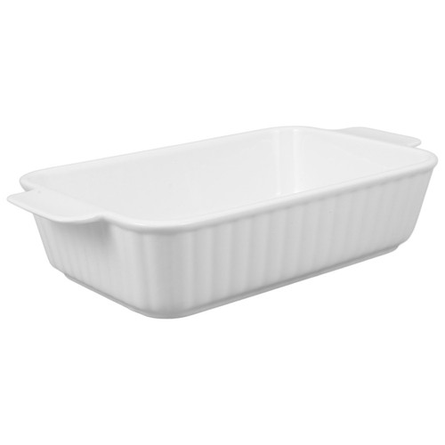 White ceramic oven tray - white,