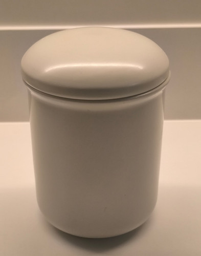 Ceramic lidded pot - -, cream